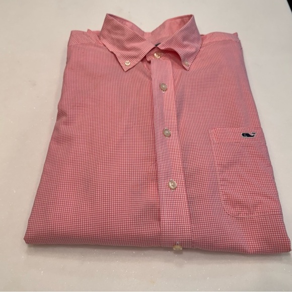 Vineyard Vines Men’s Button Down Shirt Classic Fit Tucker Pink Check Sz XL - Picture 9 of 9